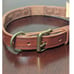 New LA CINOPELCA Italian Brown Leather Dog Collar Large 24.75in x 1in
