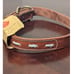 New LA CINOPELCA Italian Brown Leather Dog Collar Large 24.75in x 1in