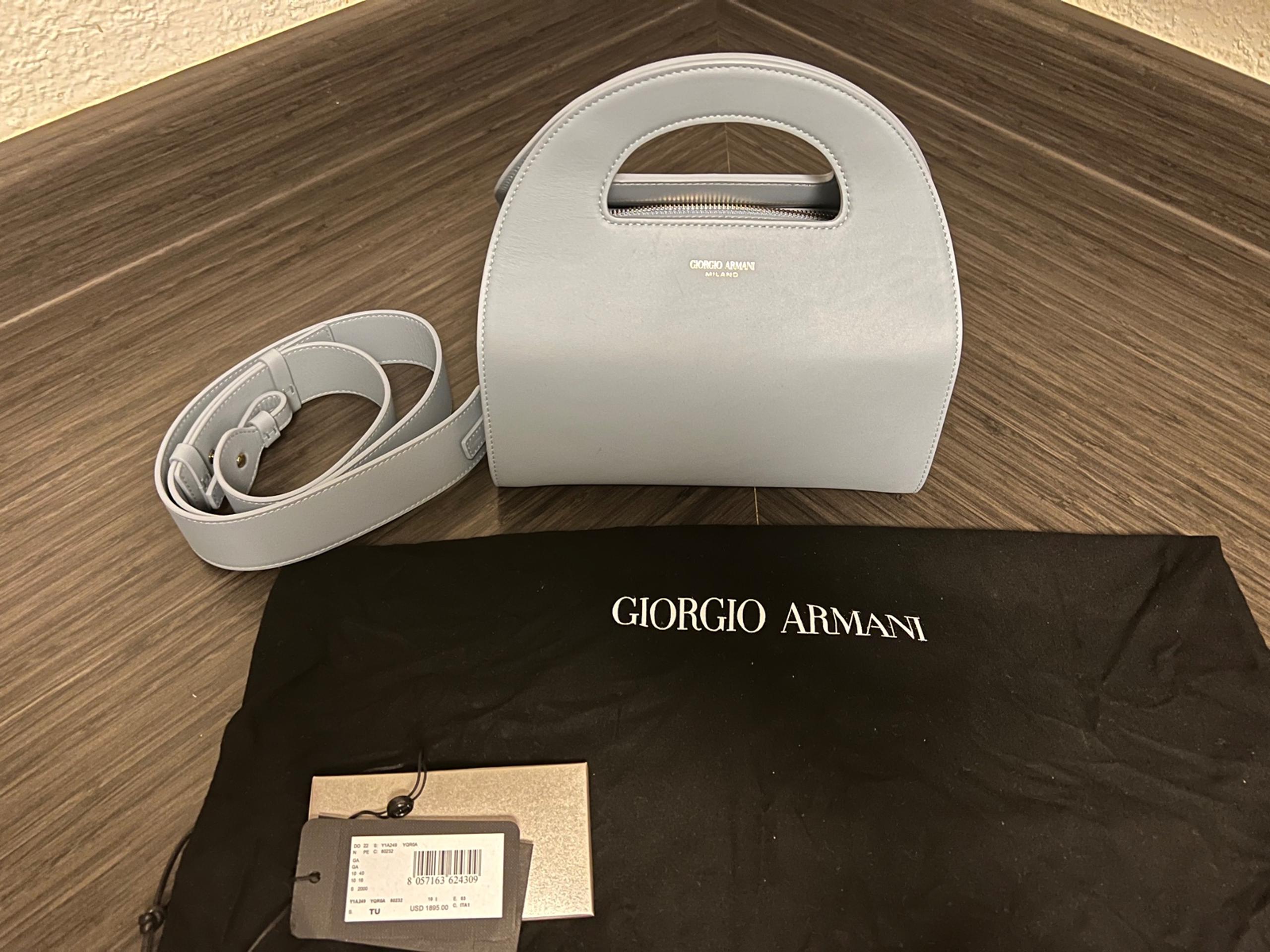 Giorgio Armani Medium geometric Bauletto handbag in nappa leather