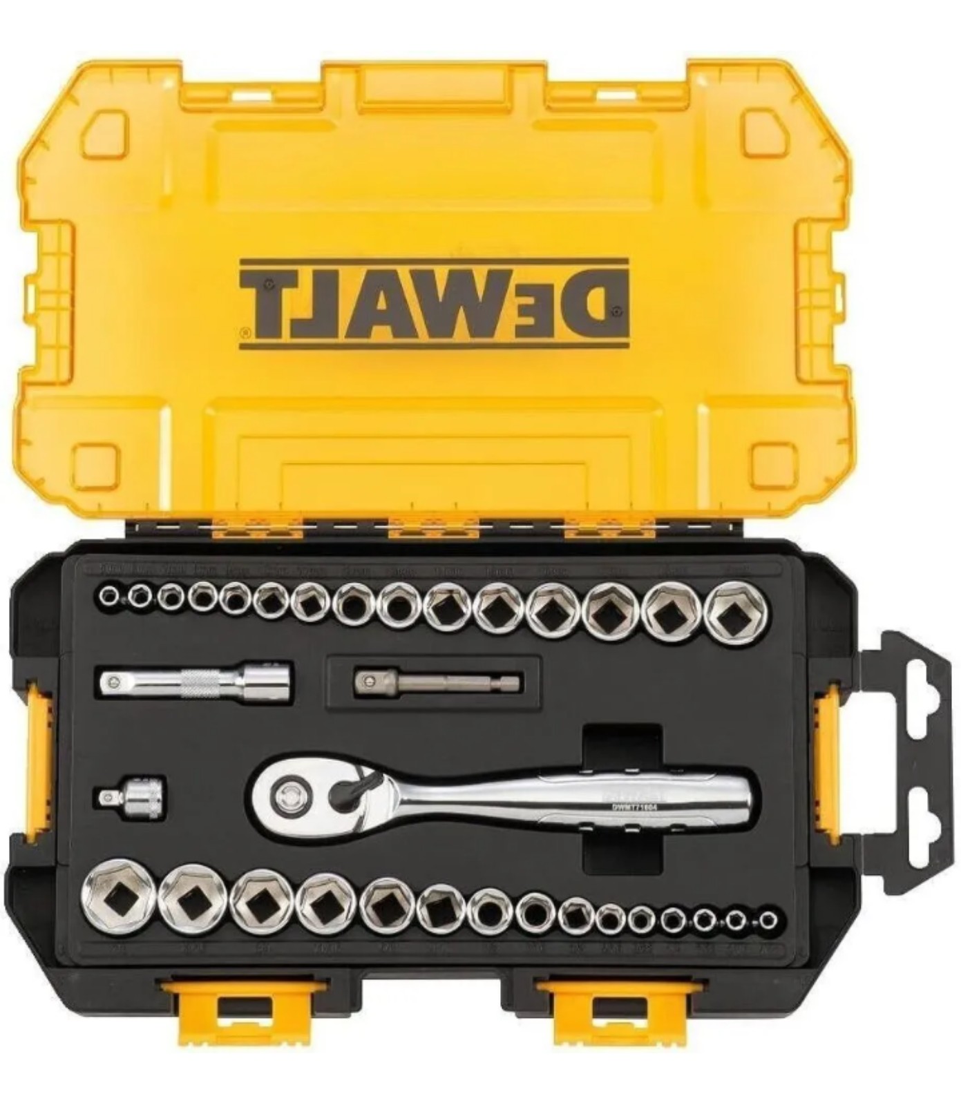DEWALT Socket Set, 1/4-Inch & 3/8-Inch Drive, SAE/Metric, 34-Piece (DWMT73804)