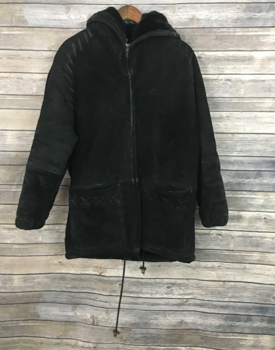 Synergy Leather Faux Shearling Coat