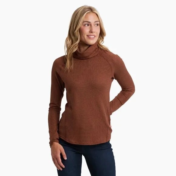 Kuhl Women's Brown Petra Turtleneck Knit Thermal Pullover Sweater Size M