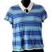 Isaac Mizrahi Live! Stripe Sweater Polo with Keyhole Opening - Size Large