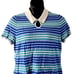 Isaac Mizrahi Live! Stripe Sweater Polo with Keyhole Opening - Size Large