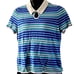 Isaac Mizrahi Live! Stripe Sweater Polo with Keyhole Opening - Size Large