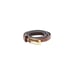 Brown with gold metal leather slim belt