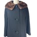 1960s Black Coat Fur Collar Thalhimers small medium