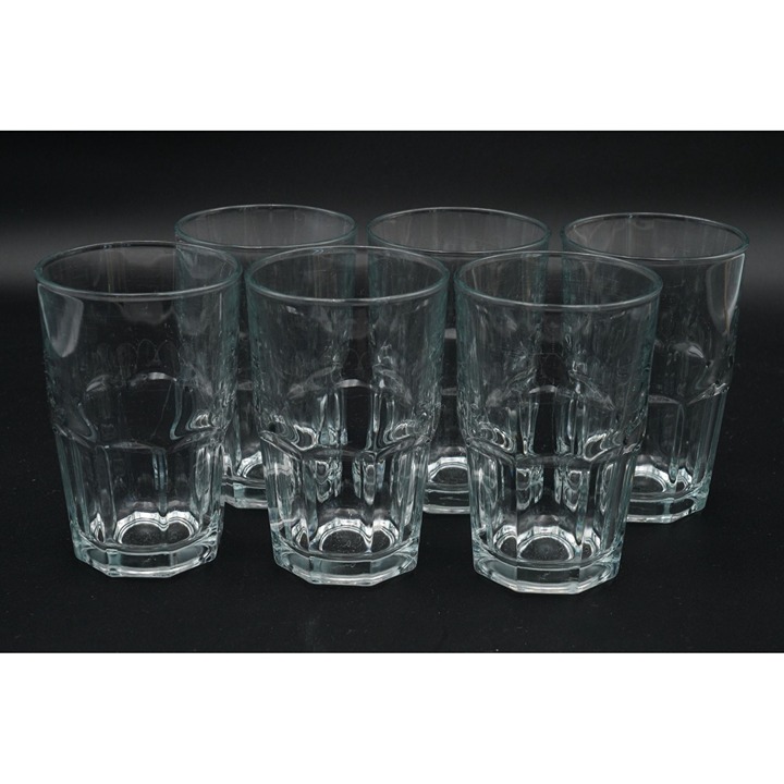 Crisa Clear Glass Gibraltar Tumblers 5 1/4 H Set of 6