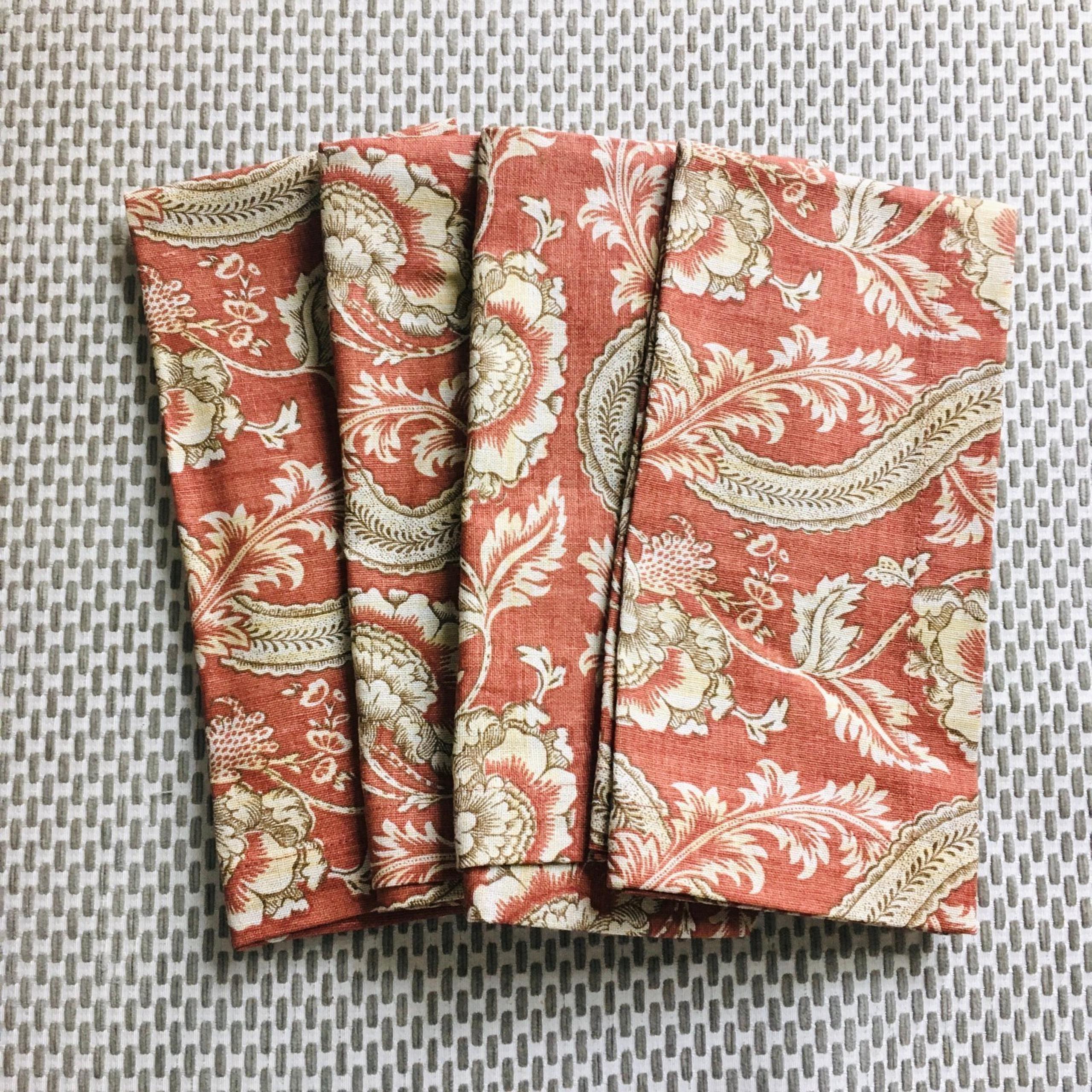NEW Pottery Barn Tess Cloth Napkins Terracotta Set of 4
