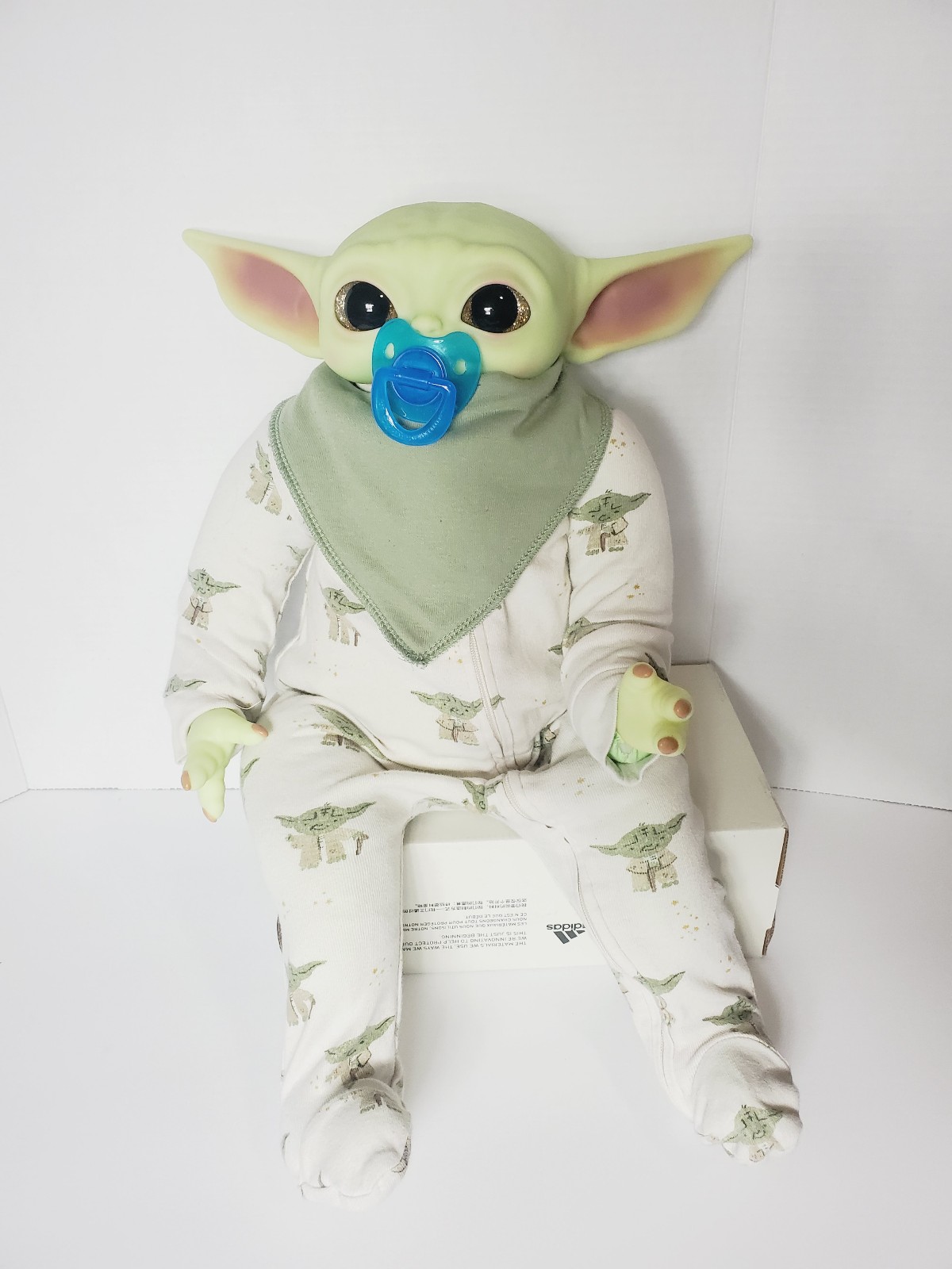 Baby yoda reborn doll plush magnetic pacifier