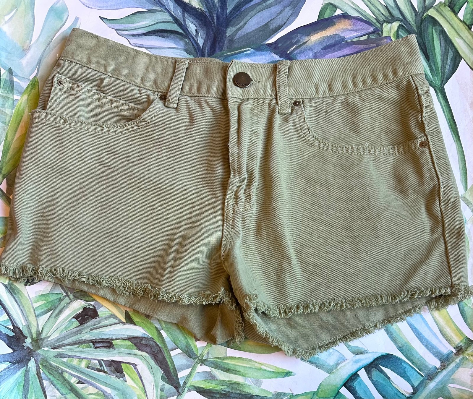Billabong cut off jean shorts - Green