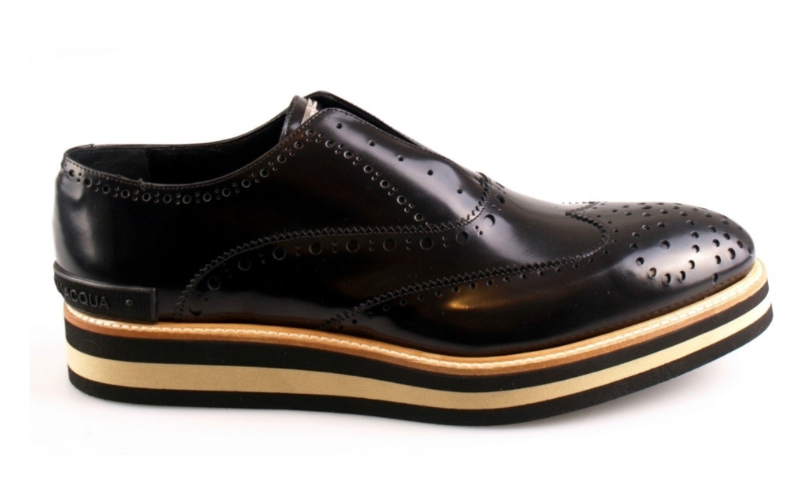 Alessandro Dell'acqua Oxford Dressy Shoes Men’s Slip on Perforated Leather Sz 8