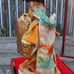 Japanese porcelain doll in glass wooden display vintage