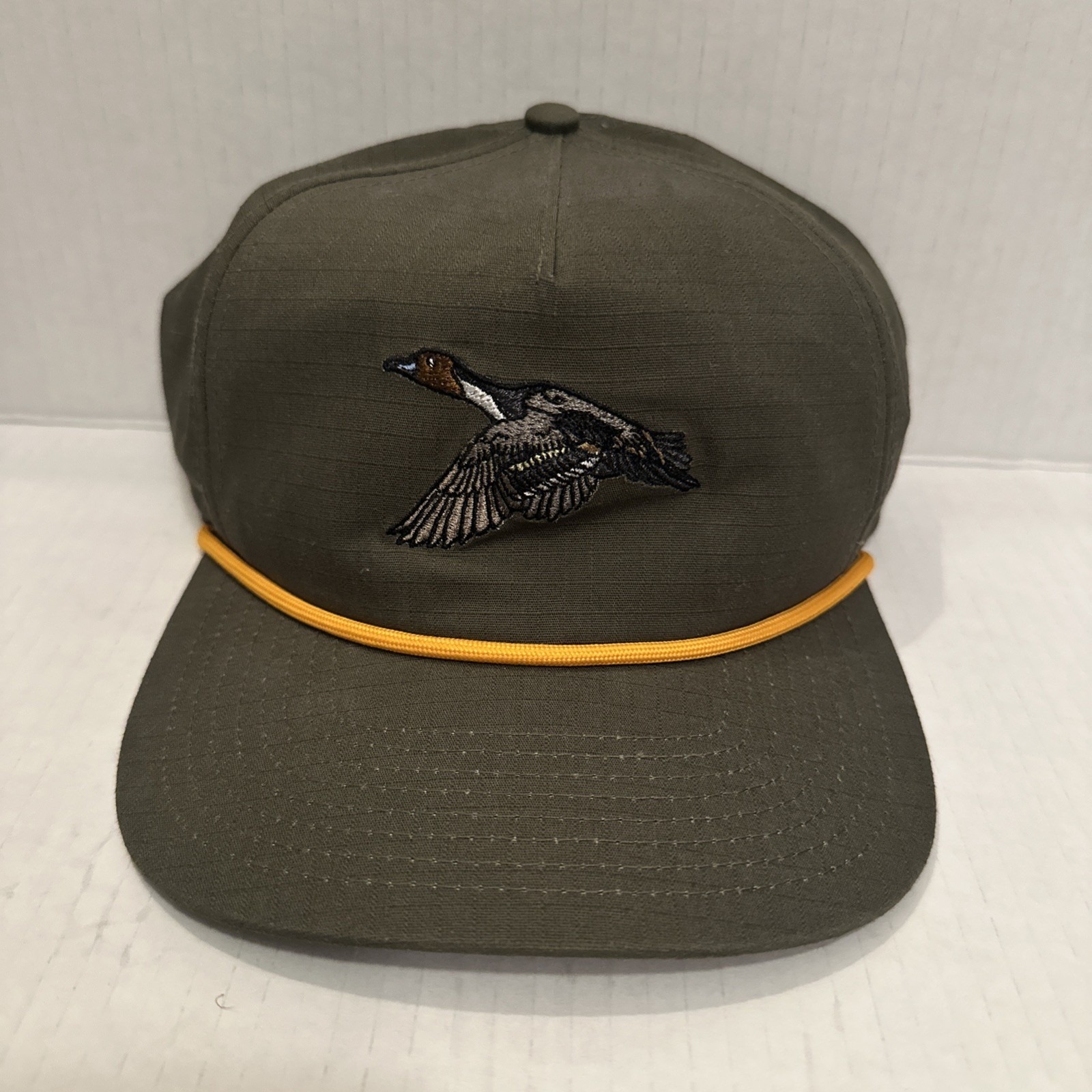 Southern String Hat Co Green Canvas Yellow Rope Snap Back Duck Hat
