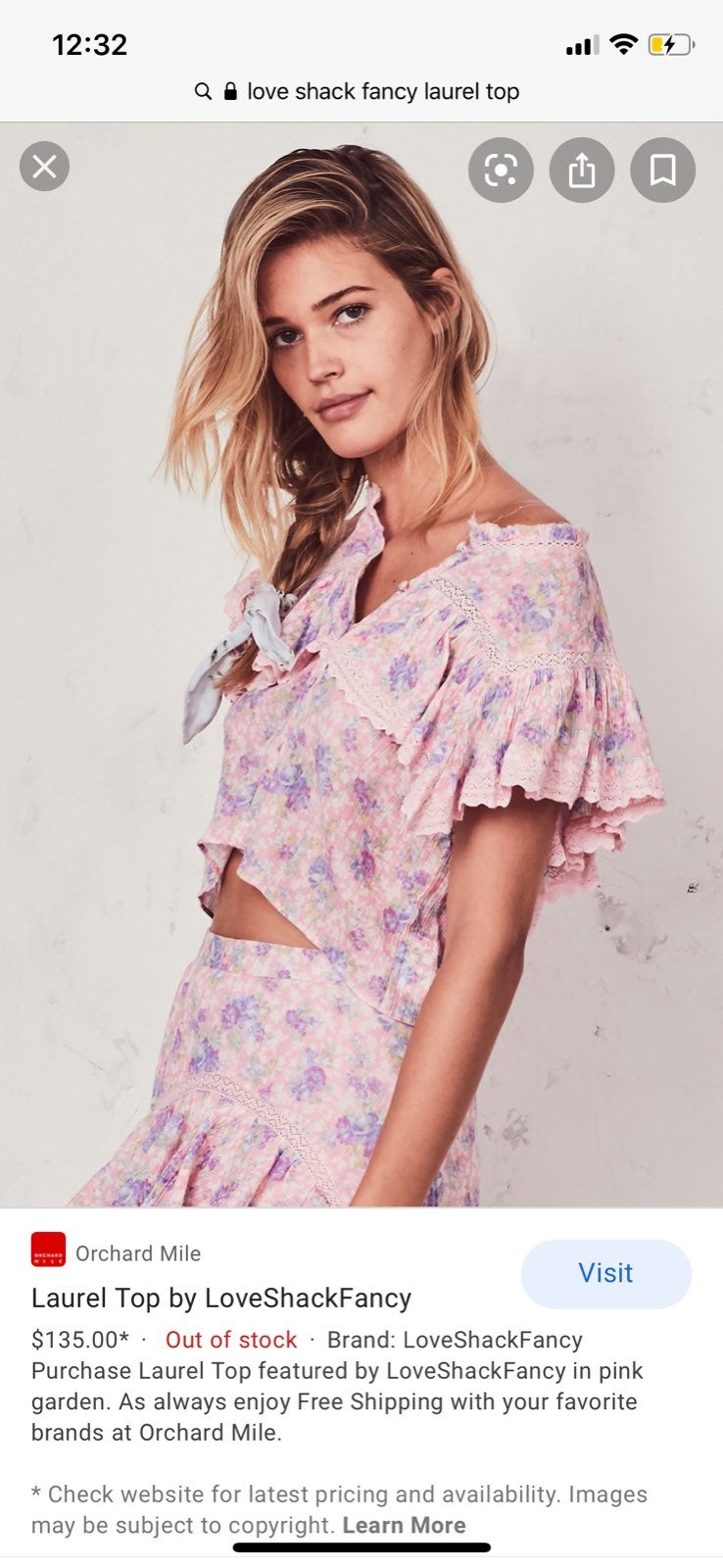 LoveShackFancy Laurel Top in Pink Floral