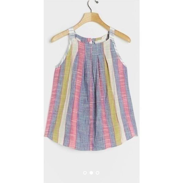 Anthropologie Krisha tank blue ground size small