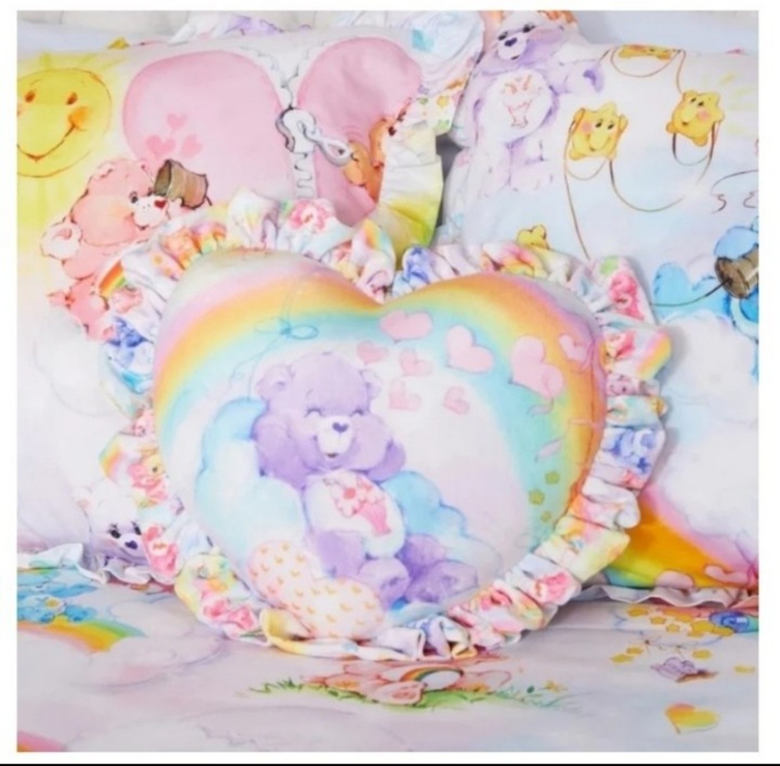 RESERVED FOR KNICKS81. Care Bears Kingdom of Caring heart pillow.