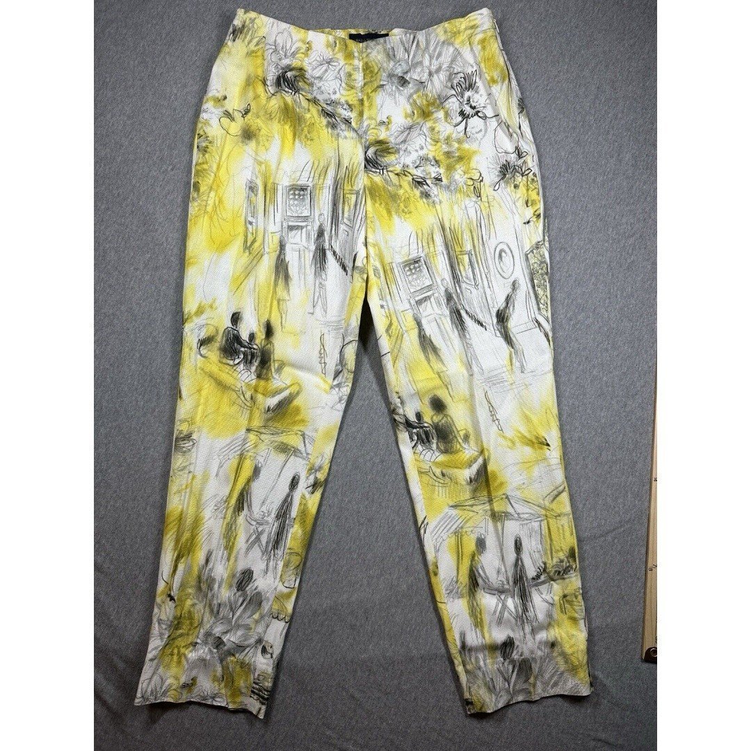 PIAZZA SEMPIONE Audrey Abstract Pants Size IT 46 US 10 AOP All Over Print