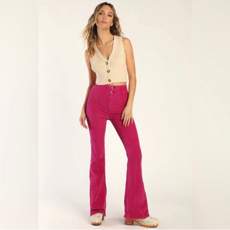 Free People We the Free Jayde Cord High Rise Flare Pant