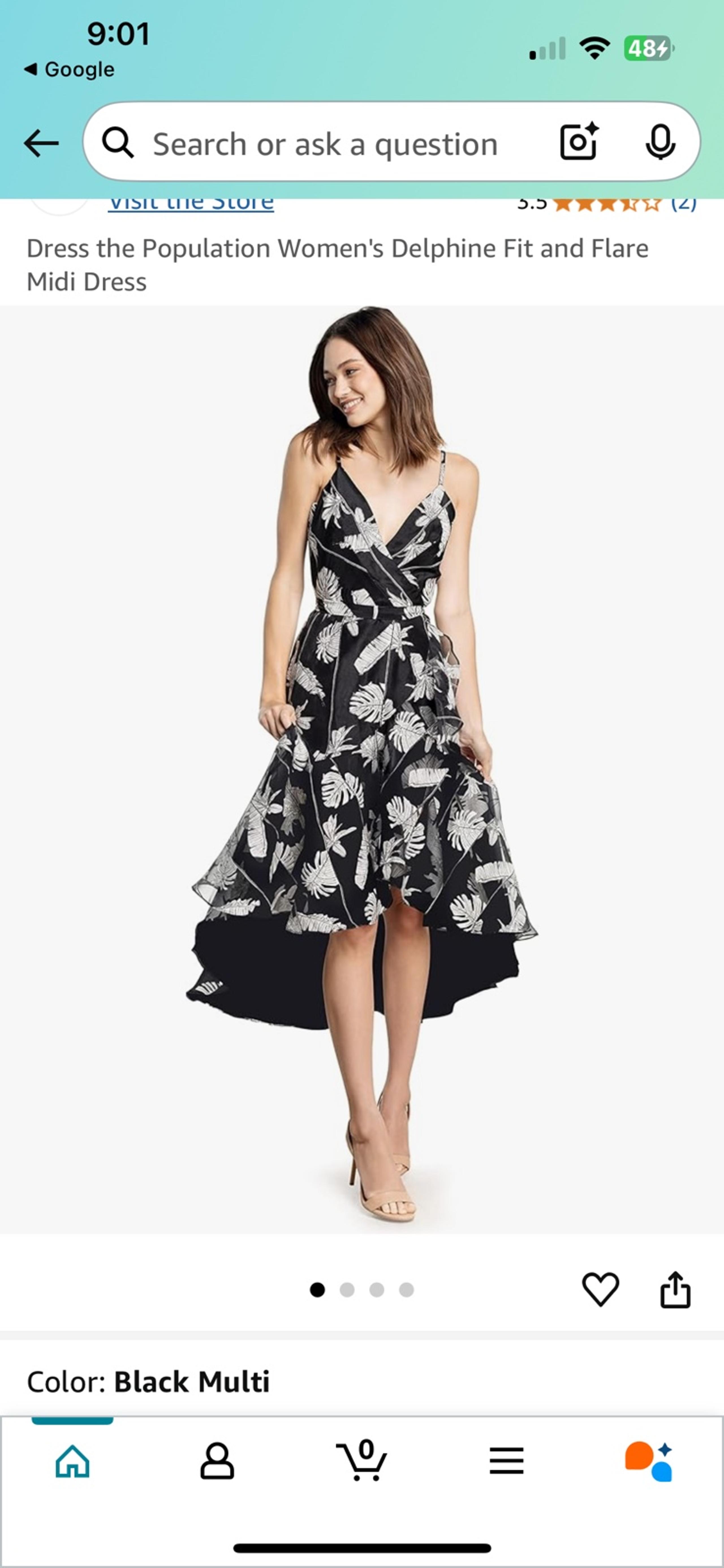 NWOT Dress the Population Delphine Fit and Flare Midi Dress Size Small