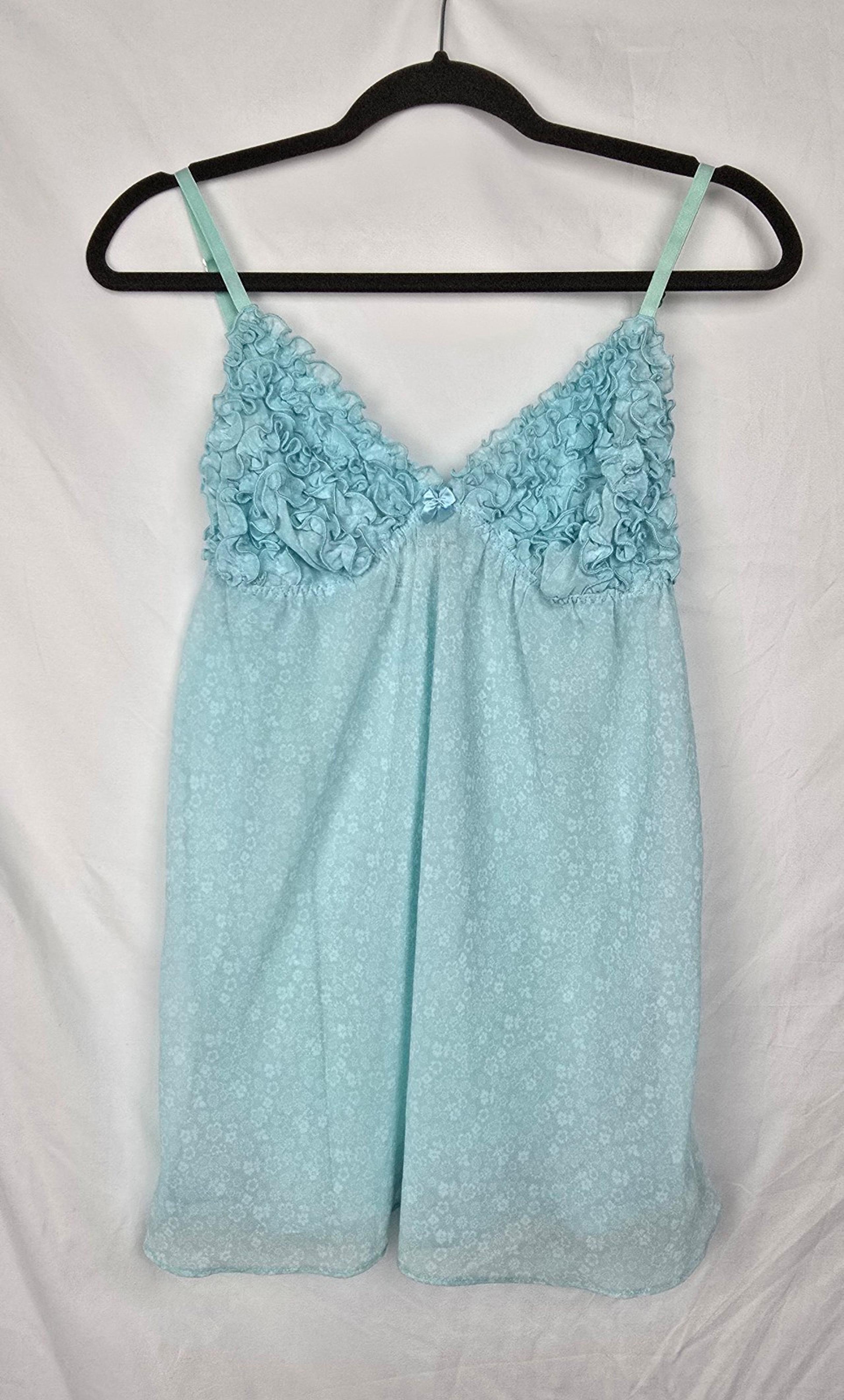 Cinema Etoile Seductive Wear Coquette Lingerie Dress Blue Floral Women's sz L
