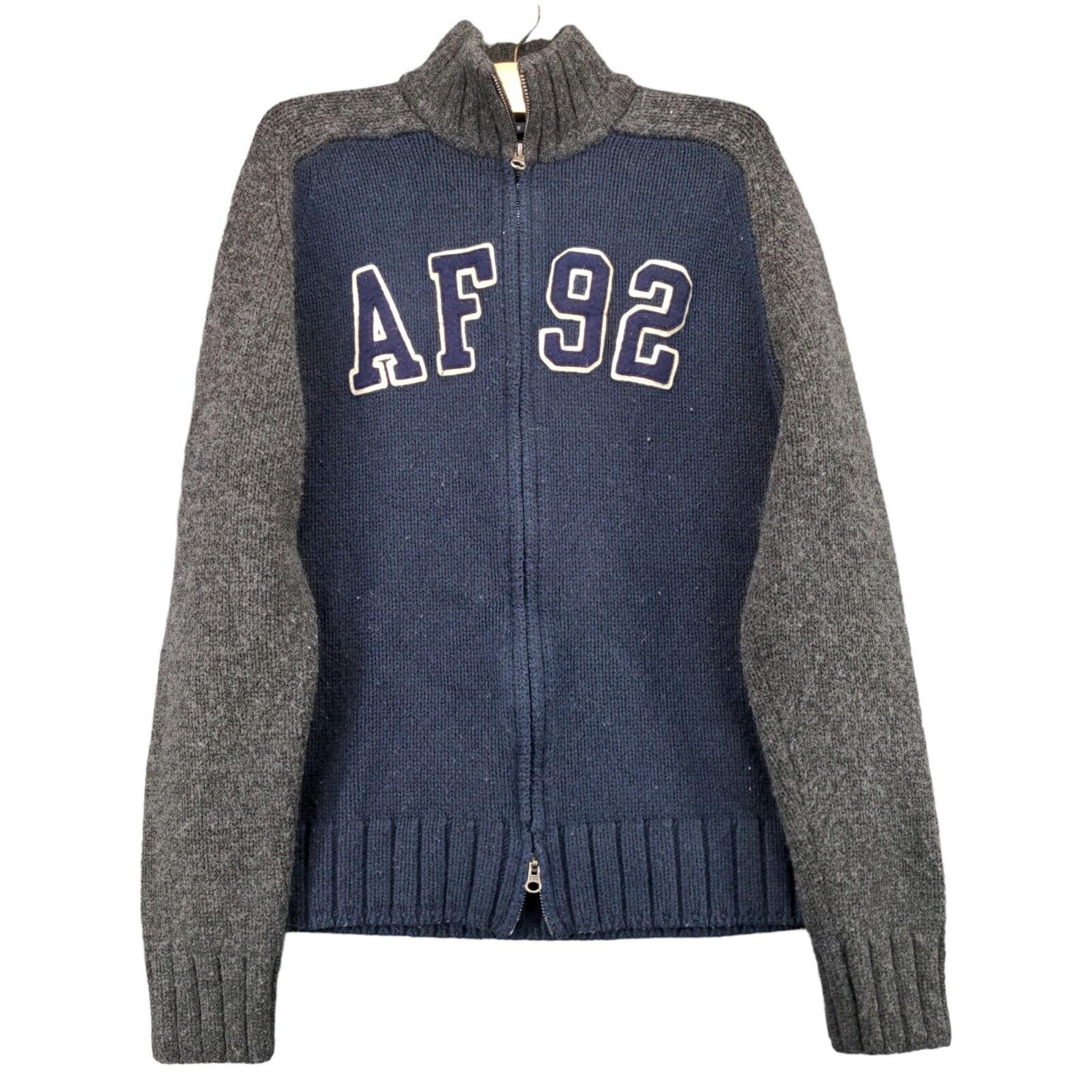 Vintage Abercrombie & Fitch Lambswool Sweater Womens Size XL Full Zip AF 92
