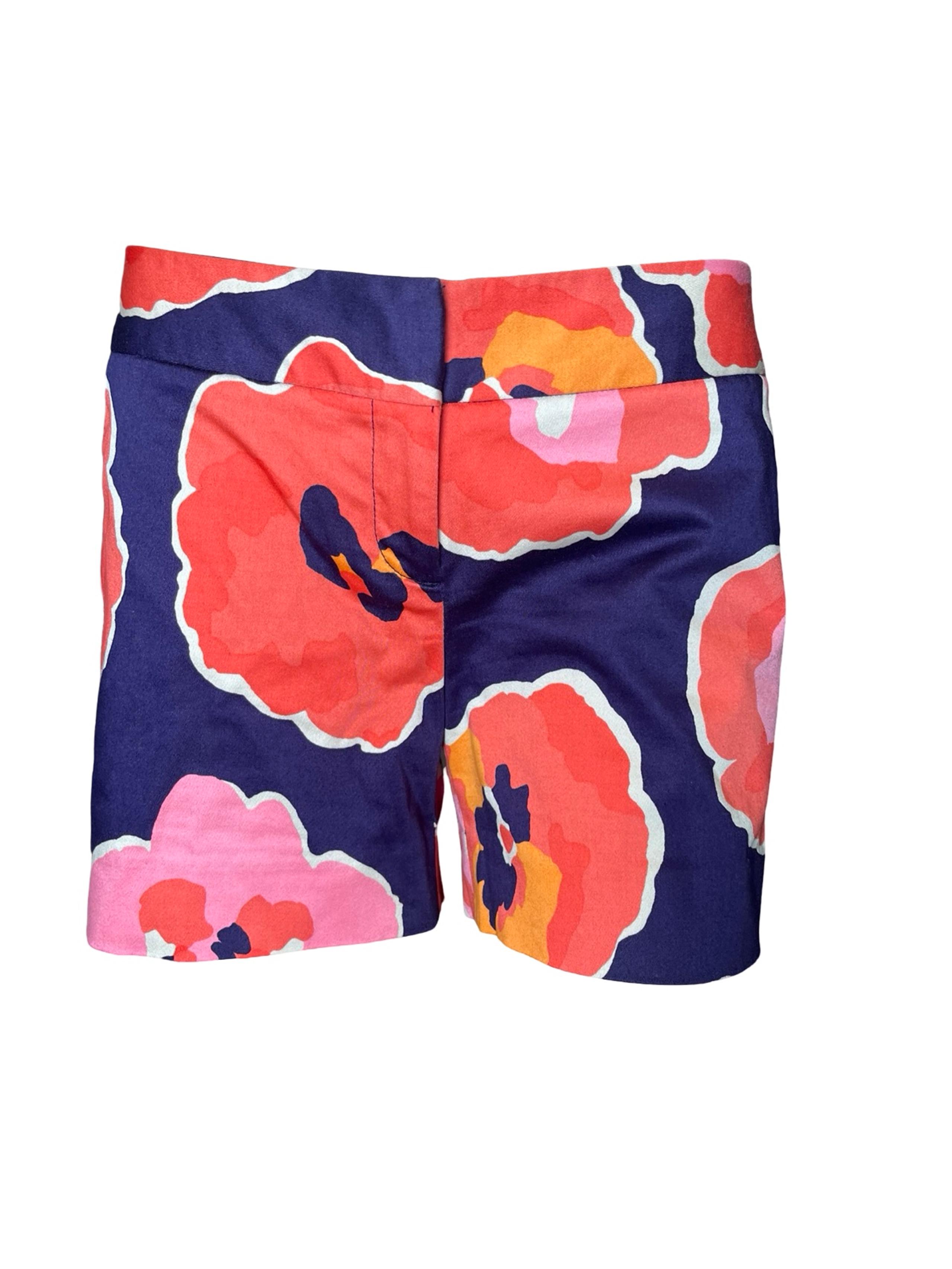 The Limited Drew Cotton Blend Fit WatercolorFloral Mid-Rise Short, Womens 4