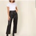 MVN The Label Eliza Faux Leather Wide Leg Pants Black Vegan Womans 6