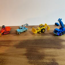 Vintage - Bob the Builder Die Cast Construction Vehicle Car Lot of 4 (magnetic)