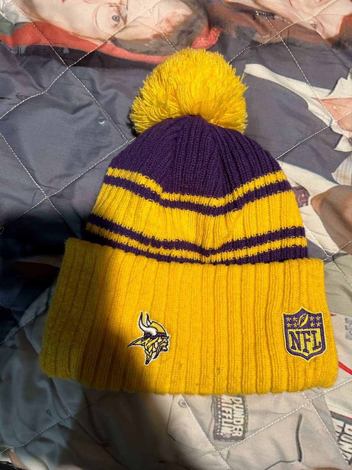 Seahawks and Vikings beanie