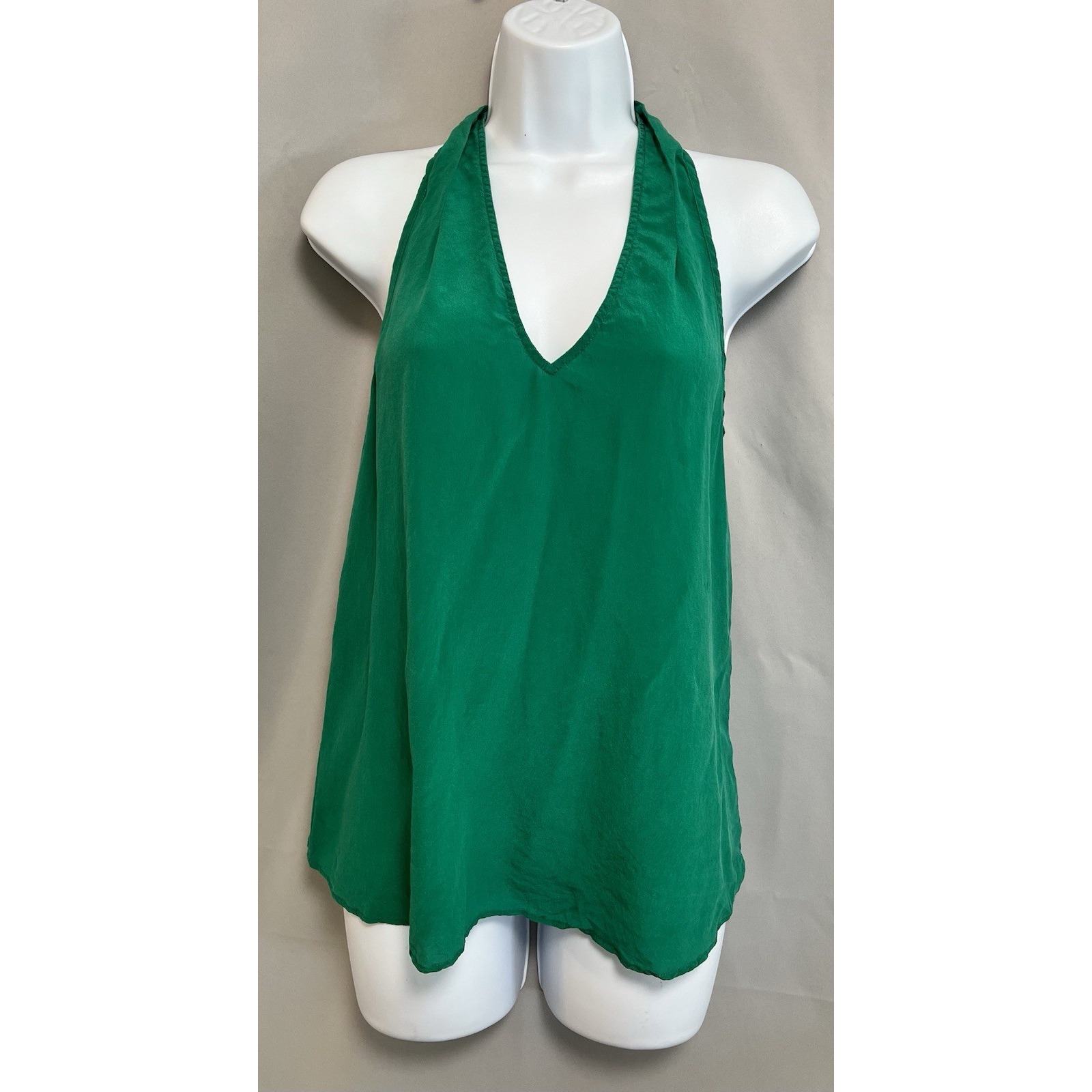 Vintage Lavender Brown Green Tank Top Blouse Sz Small Made USA 100% Silk