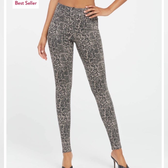 Spanx Jean-ish Snakeskin Print Ankle Leggings