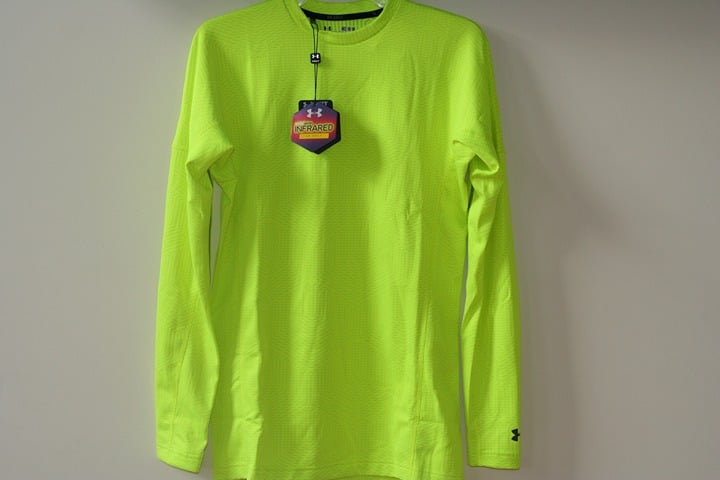 Men's Under Armour UA Golf ColdGear Fitted LS Shirt 1248123 Lime Medium M