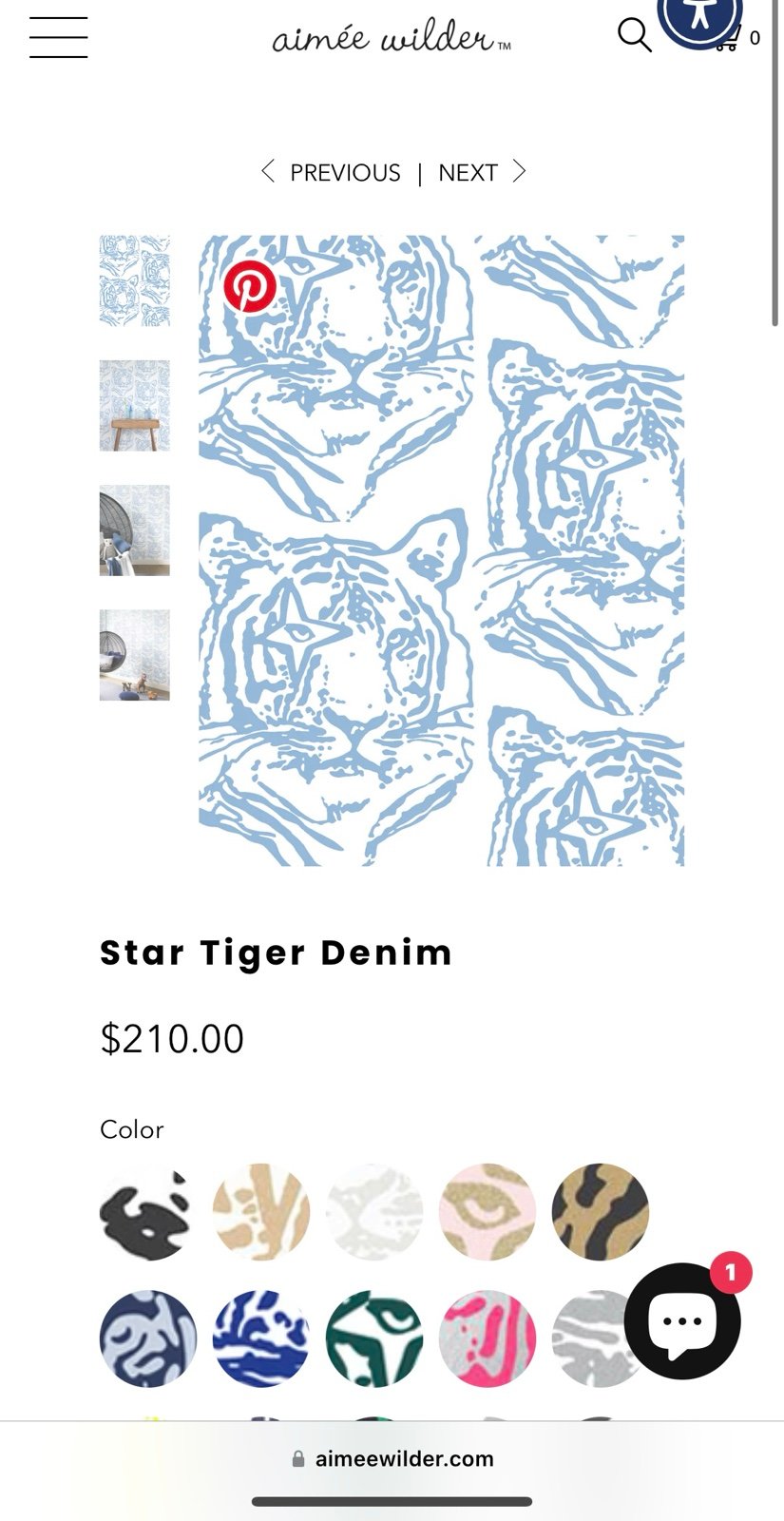 Star Tiger Wallpaper Denim Aimee Wilder