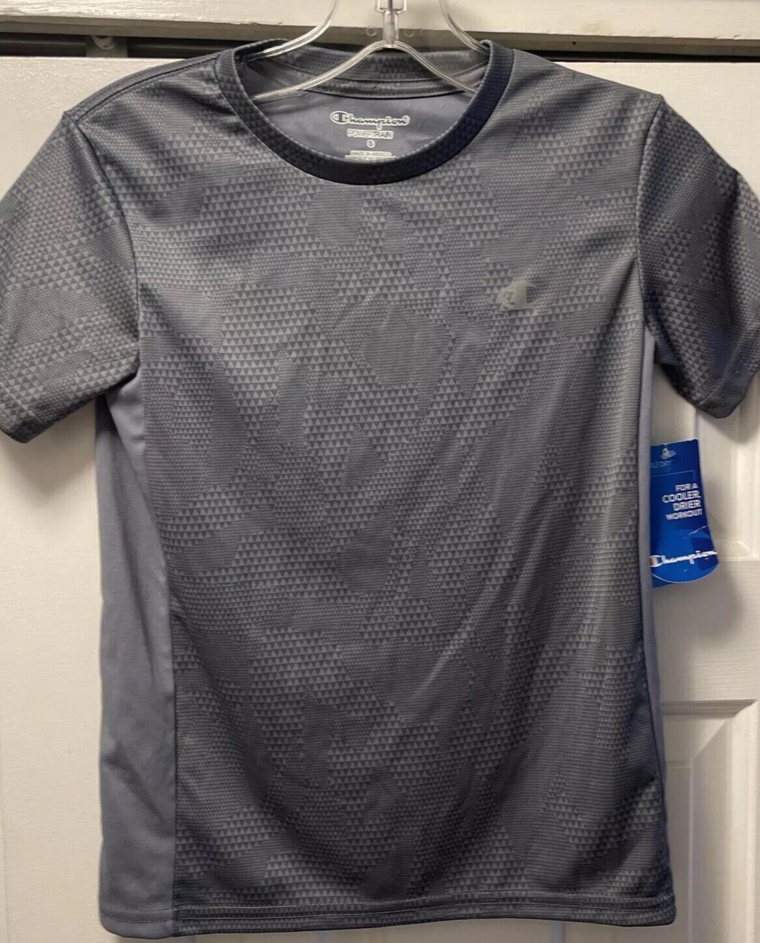 New w/Tag Boys Champion Power Train Gray T Shirt Boys Size Small 8-10