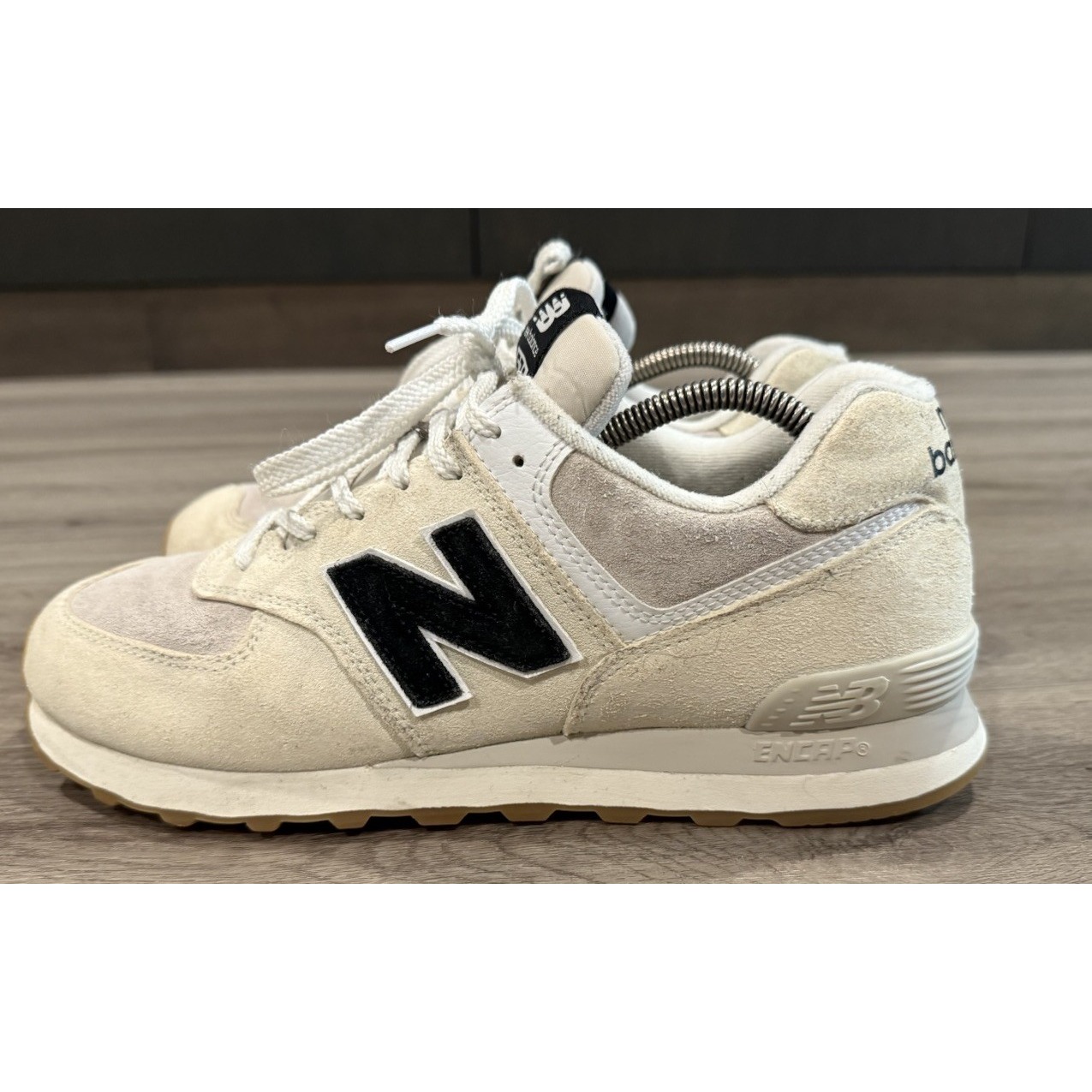 New Balance Men 574 Core Classic Sneakers U574NWB Size 10 Gray White Gray Cream