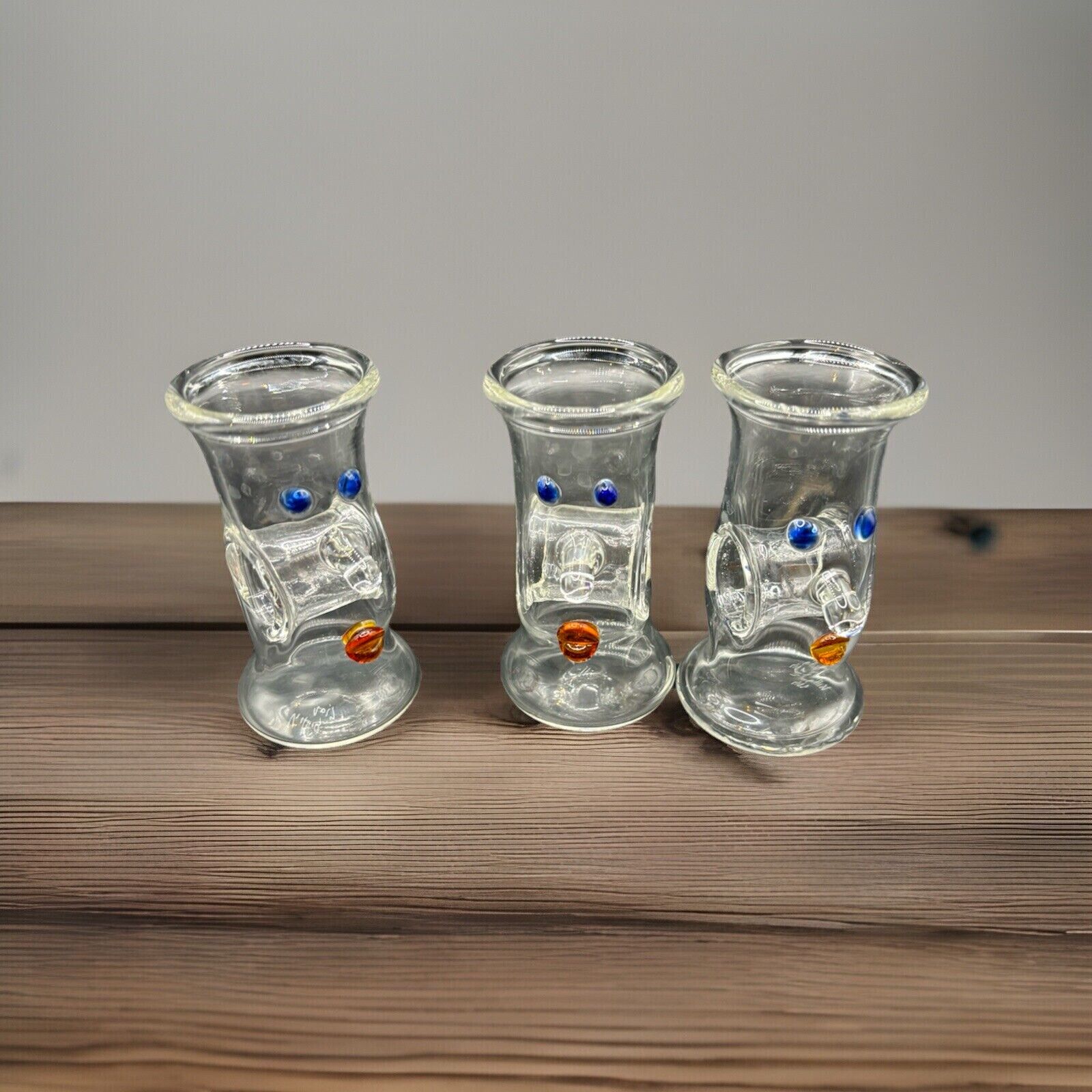 Set 3 KARL ITTIG 2015 Artist Figural Shot Glasses German Studio Face Signed