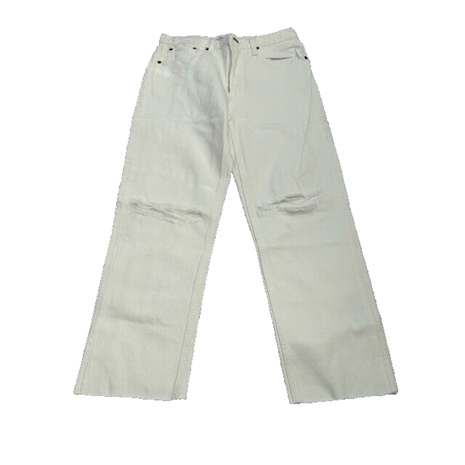 RE/DONE Womens Stove Pipe Jeans High Rise Destroyed Denim White Size 28 NWT