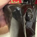 Pair of vintage MCM black abstract table lamps with clip on fiberglass lampshade