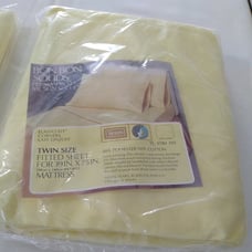 Sears yellow twin flat & fitted sheet