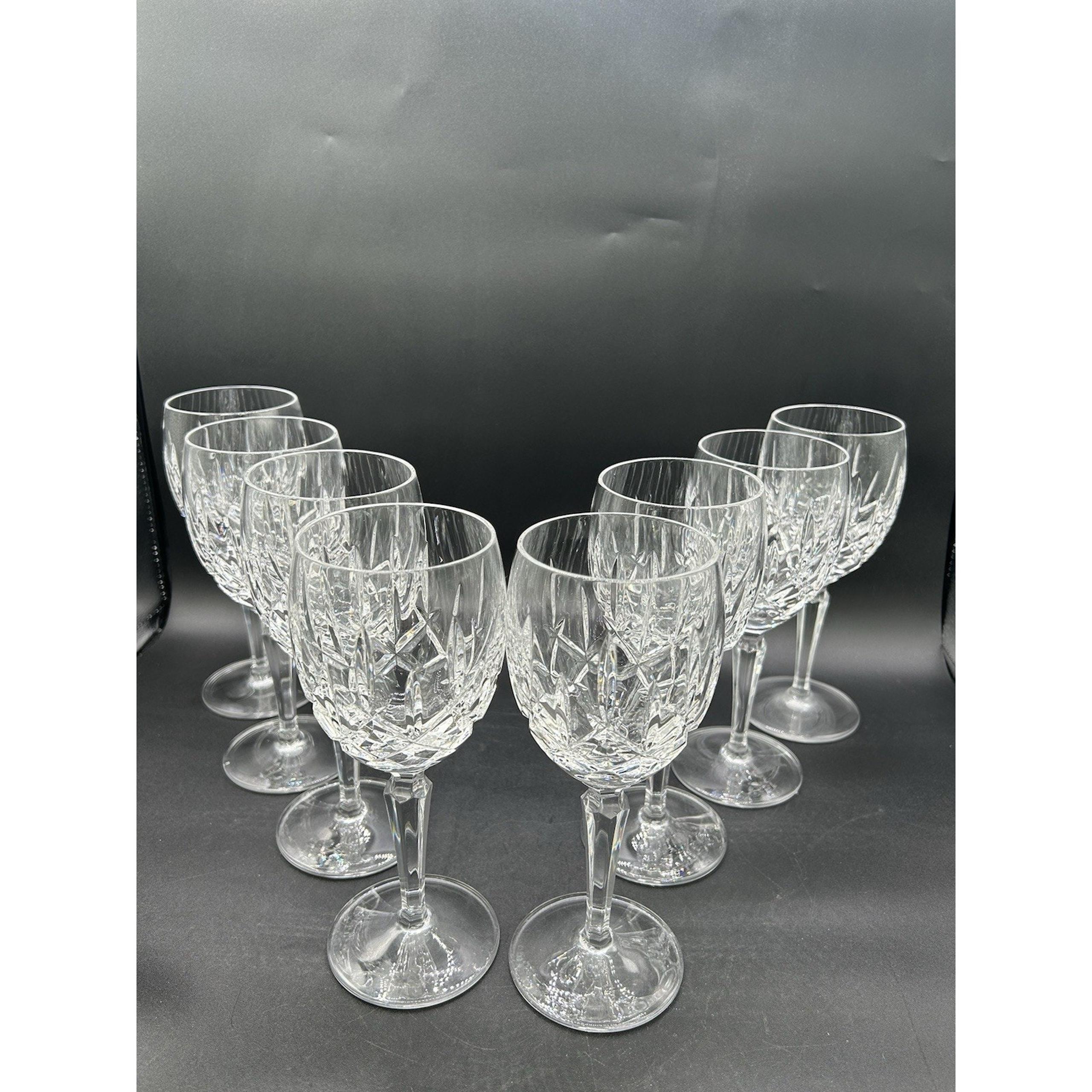 8 Gorham Crystal Lady Anne All Purpose Wine Glasses Goblets 7 5/8" Exl Cond