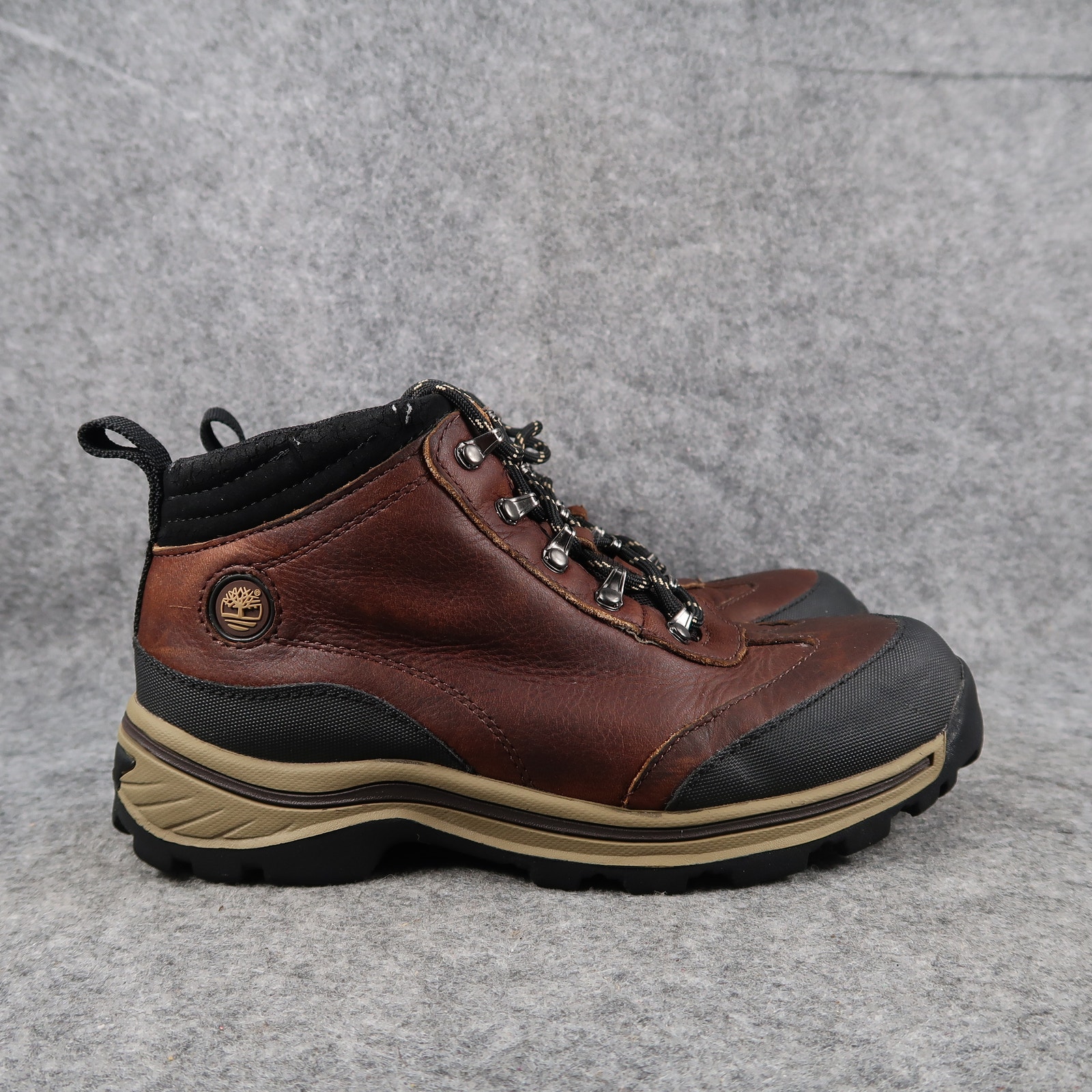 Timberland Shoes Kids 2.5 Hiking Boots Outdoor Leather Ankle Lace Up Brown Black