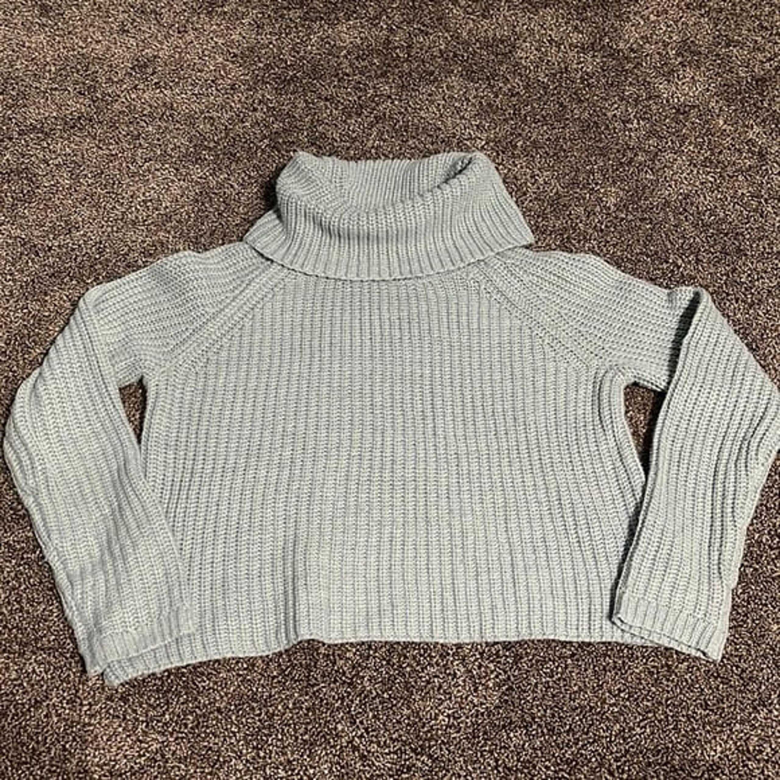 Mossimo medium baby blue turtleneck cowl neck chunky knit sweater