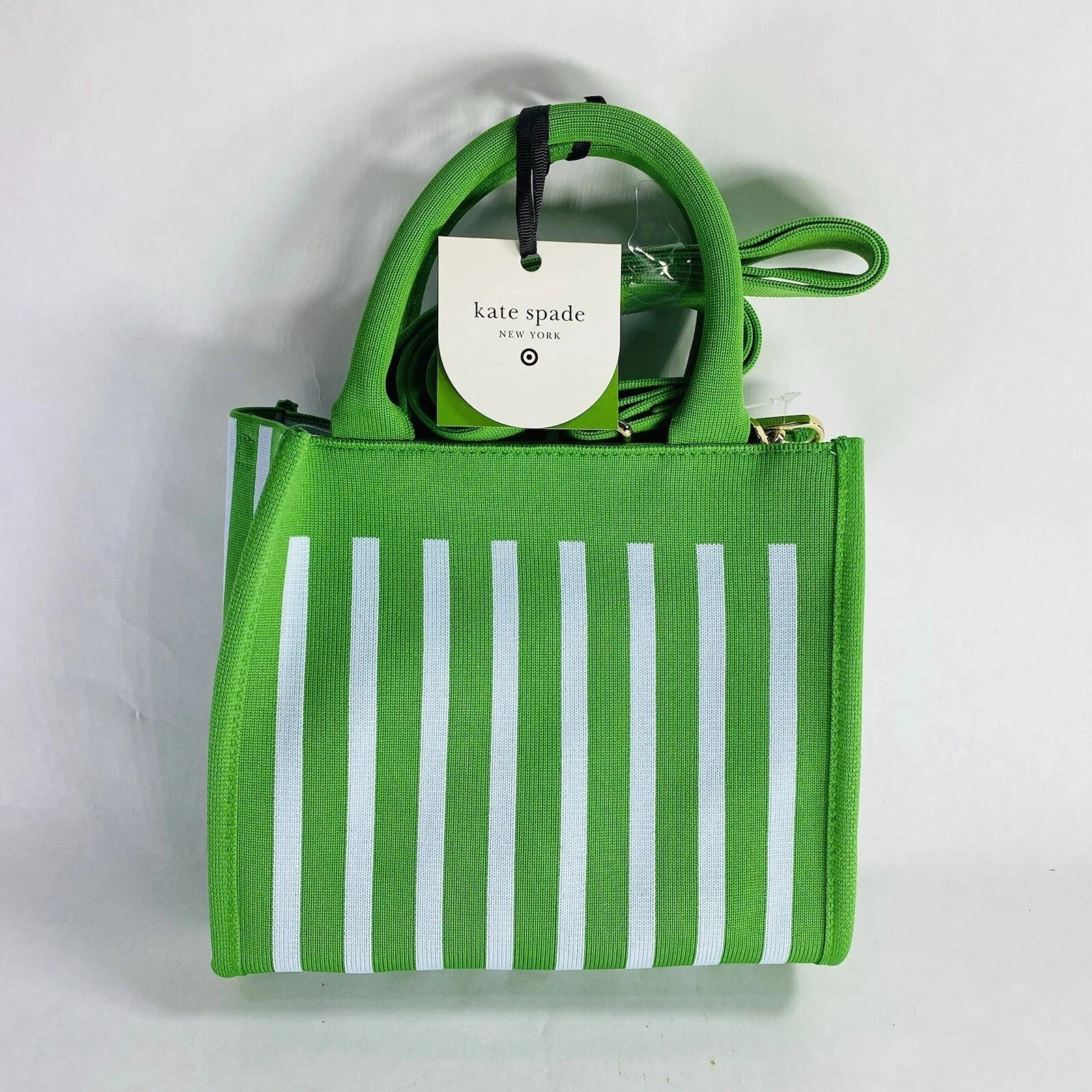 Kate Spade New York X Target Stripe Knit Crossbody Bag Green Exclusive Brand New