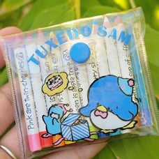 Vintage 80s authentic SANRIO penguin Tuxedo Sam colored pencils stationary