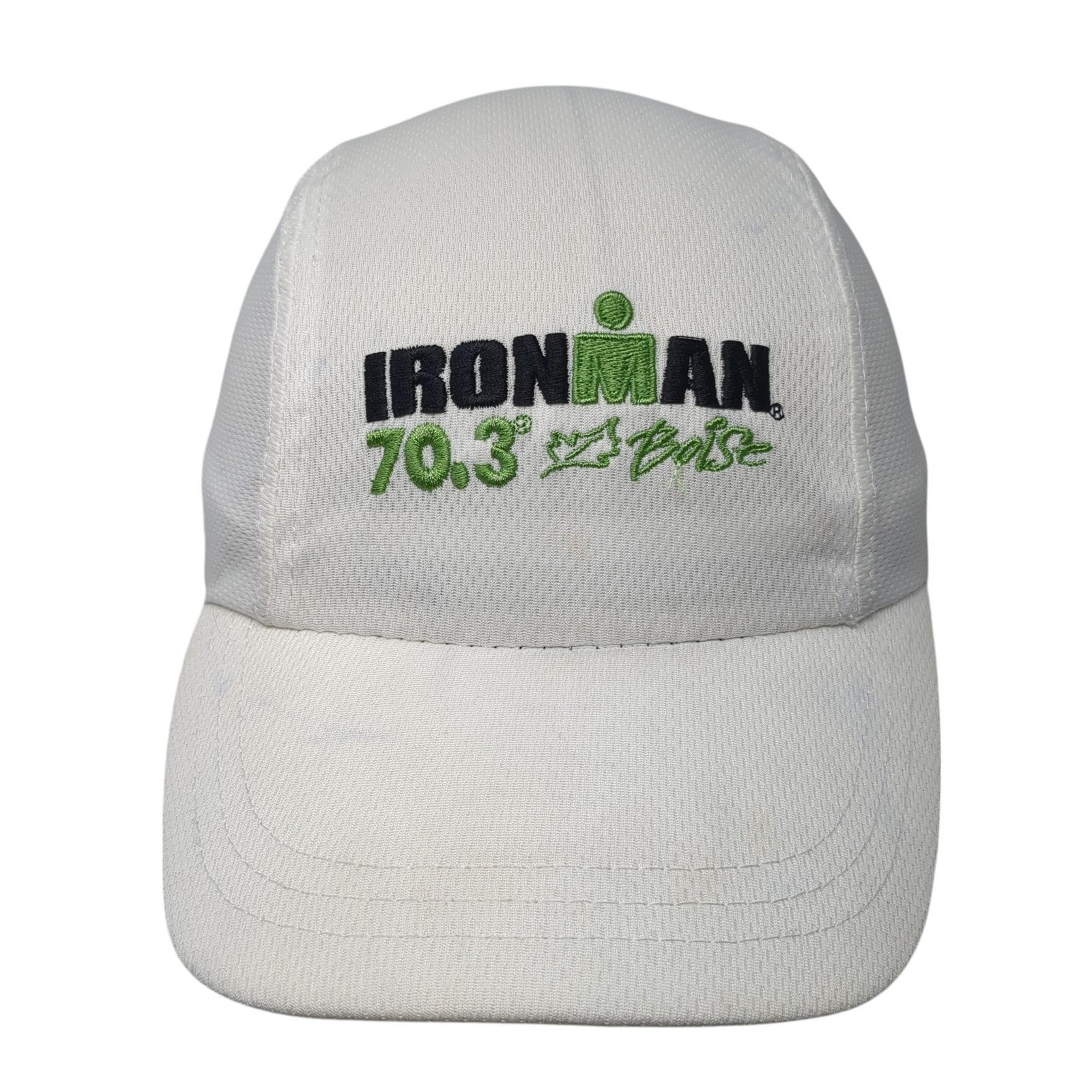 70.3 Boise Slideback Hat White One Size Adjustable Embroidered - Ironman