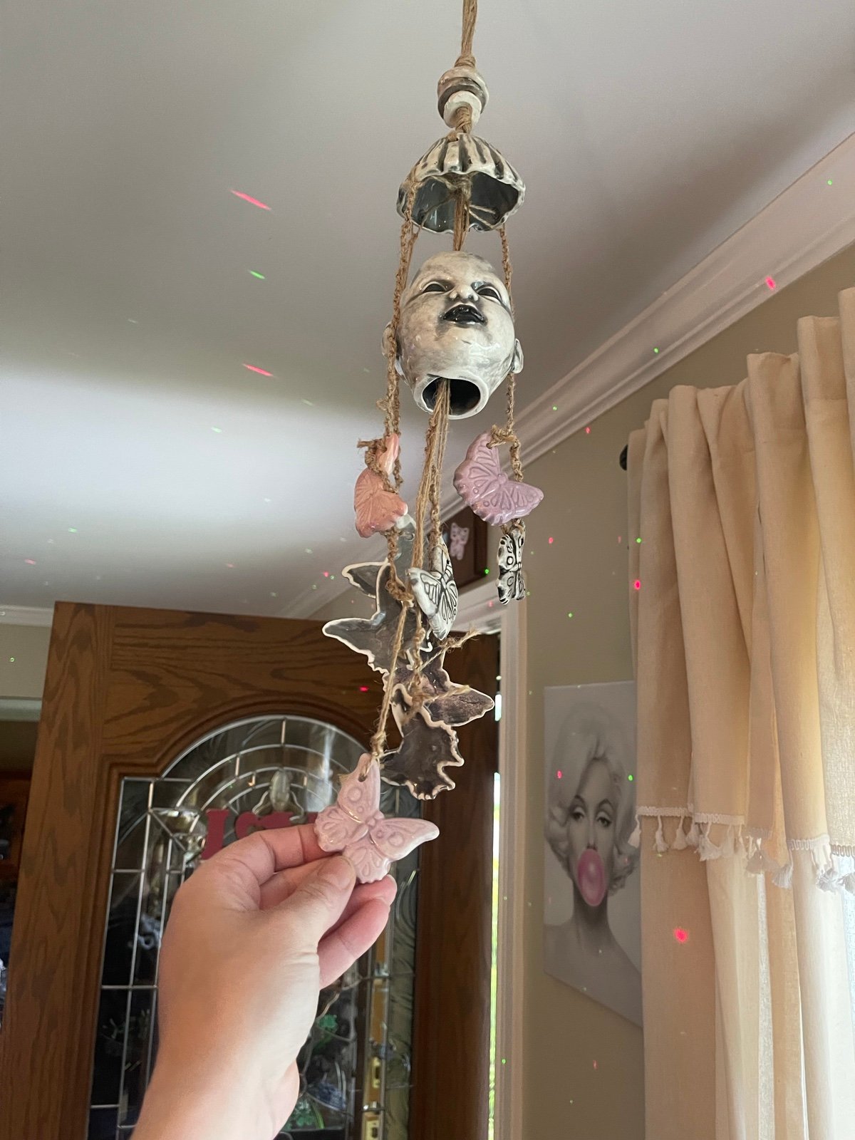 Dark fairy ceramic wind chime