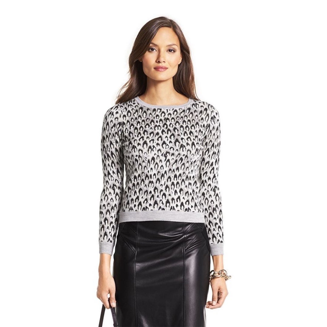 DVF Leopard-Dance Long-Sleeve Sweater