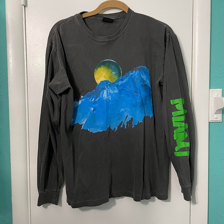 Kanye West Yeezy YE Wyoming in Miami Long Sleeve Shirt Charcoal M