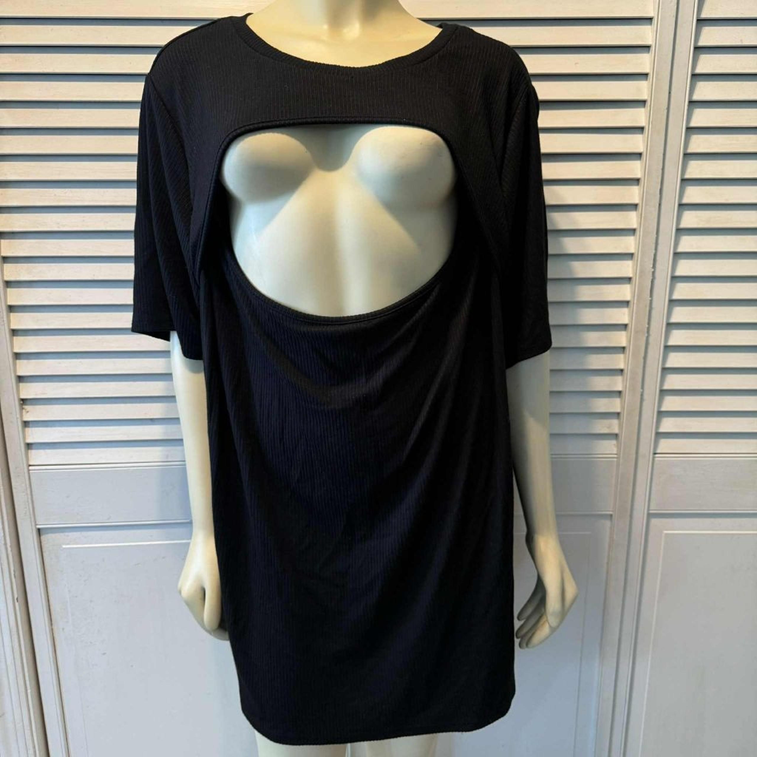 Women's AVA & VIV Black Cutout T-Shirt Dress Size 4X